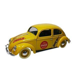 Coca-Cola Volkswagon Beetle Solido 1:17 Diecast 2 Doors Open France Yellow